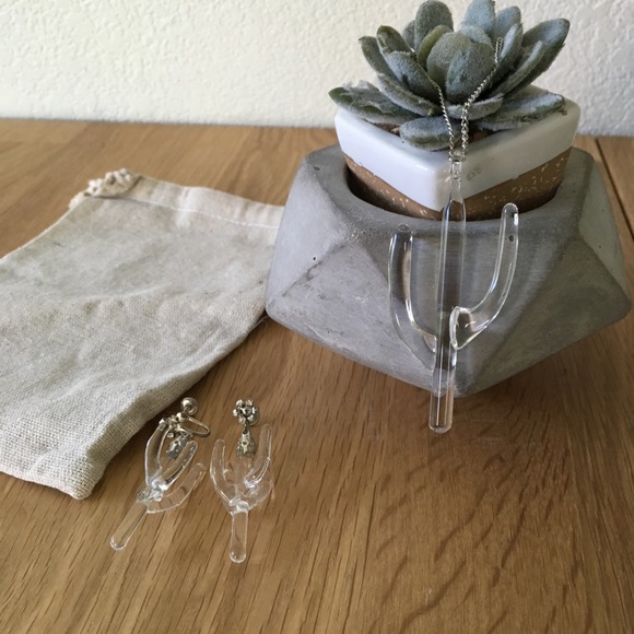 Vintage Jewelry - Vintage Glass Cactus Jewelry Set OOAK